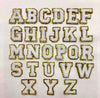 PC4263Z - White  Chenille With Gold Trim Letter Z (Iron On)