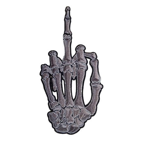 PC4258-  Grey Skeleton Middle Finger (Iron on)