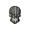 PC3877B - Black White America Stars Stripes Skull (Iron On)